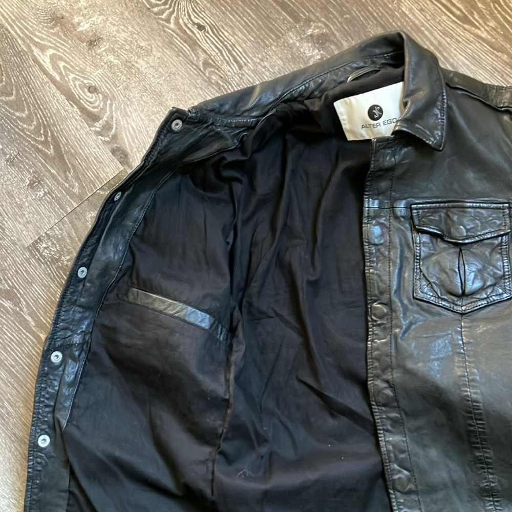 ALTER EGO Black Leather Jacket - Picture 15 of 17